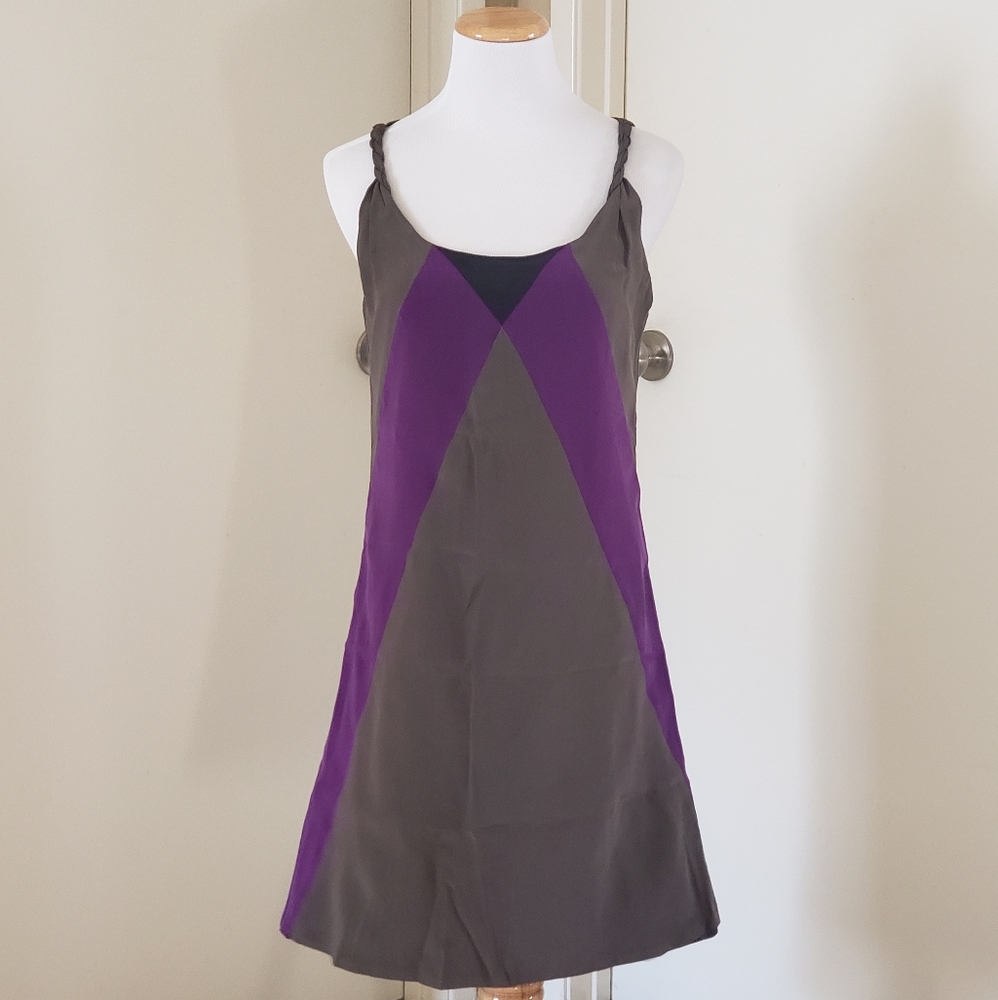 Corey Lynn Calter Purple Colorblock Shift Dress